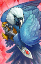 Cara Mitten - Jack of Diamonds - spix's macaw